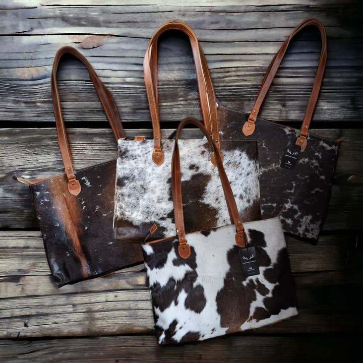 Ranch Junkie - Wholesale Tote Bag - Women's - Genuine Cowhide Large Tote Highlands Black Cowhide Tote9