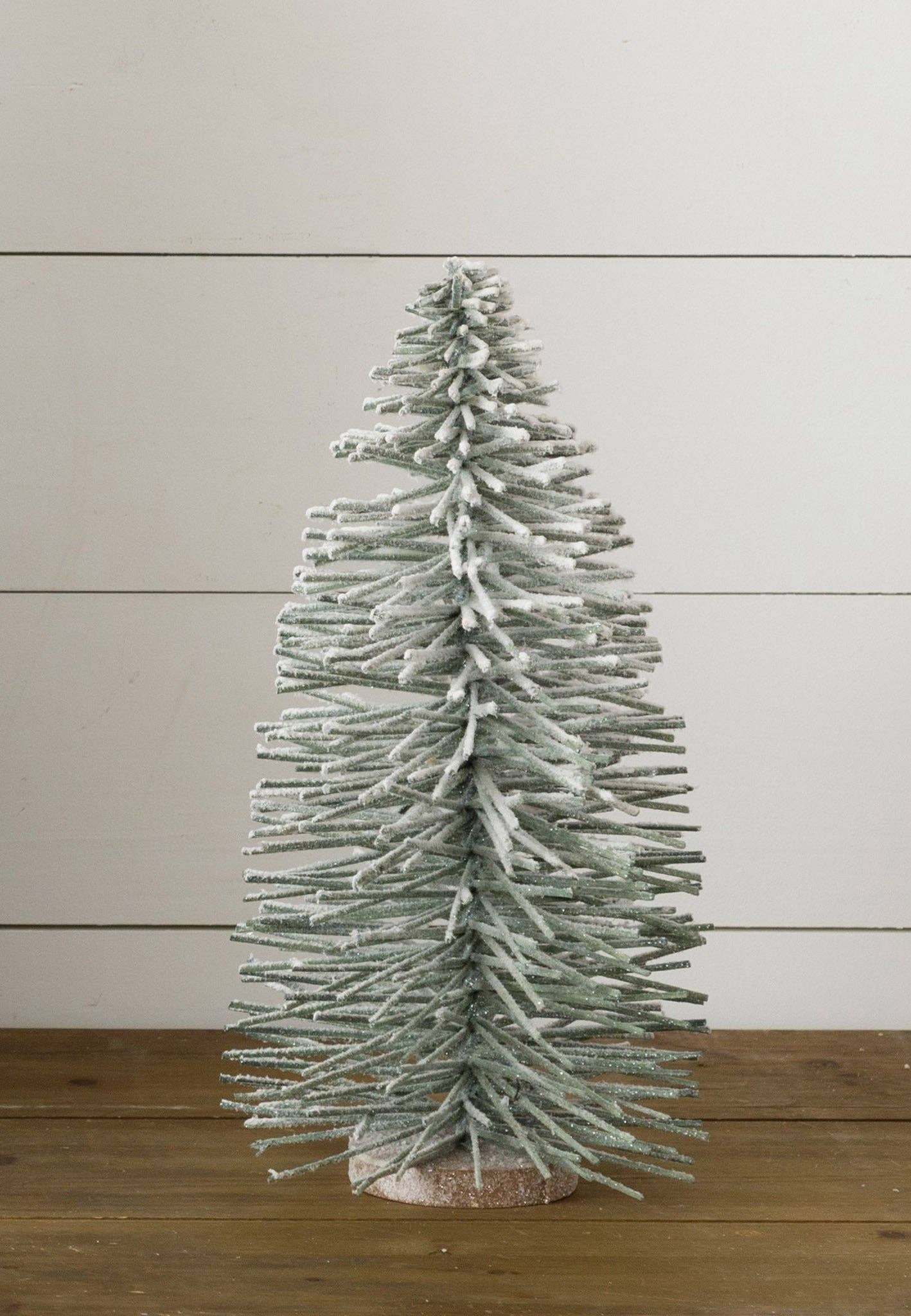 Audrey's Home & Gift – Decoração de Natal por atacado – Pincel para Garrafa de Madeira - Verde Flocado, Sm (PC)