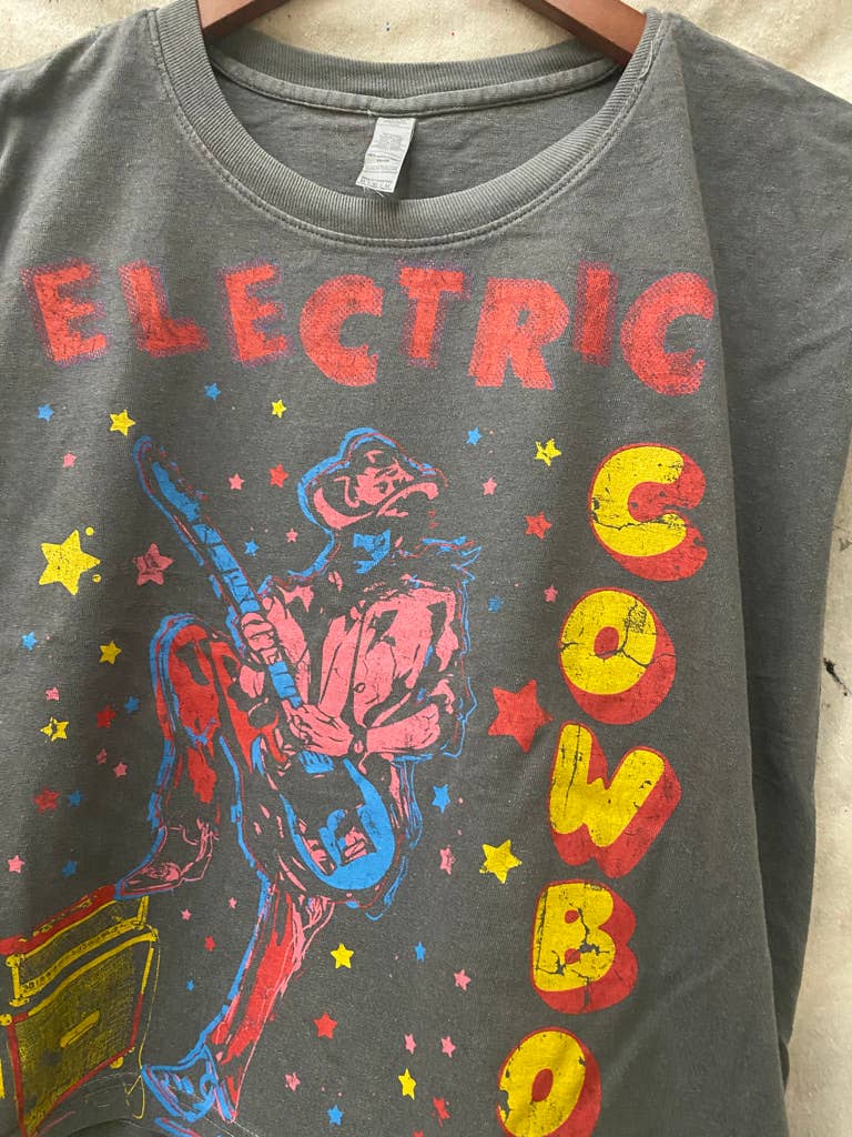 Country Deep Apparel - Wholesale Tank Top - Women's - Electric Cowboy Midriff boxy Muscle crop top4