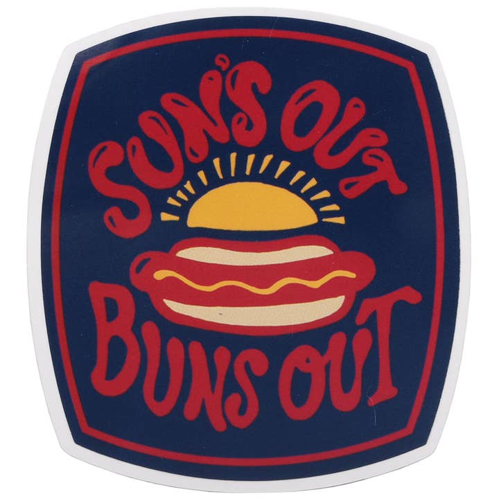 Sun's Out, Buns Out Vinyl Decal for wholesale by Open Road Brands, LLC