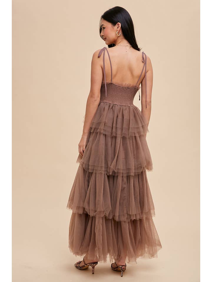 In Loom - Wholesale Dress - Women's - ROMANTIC TIERED MESH RUFFLED DRESS
