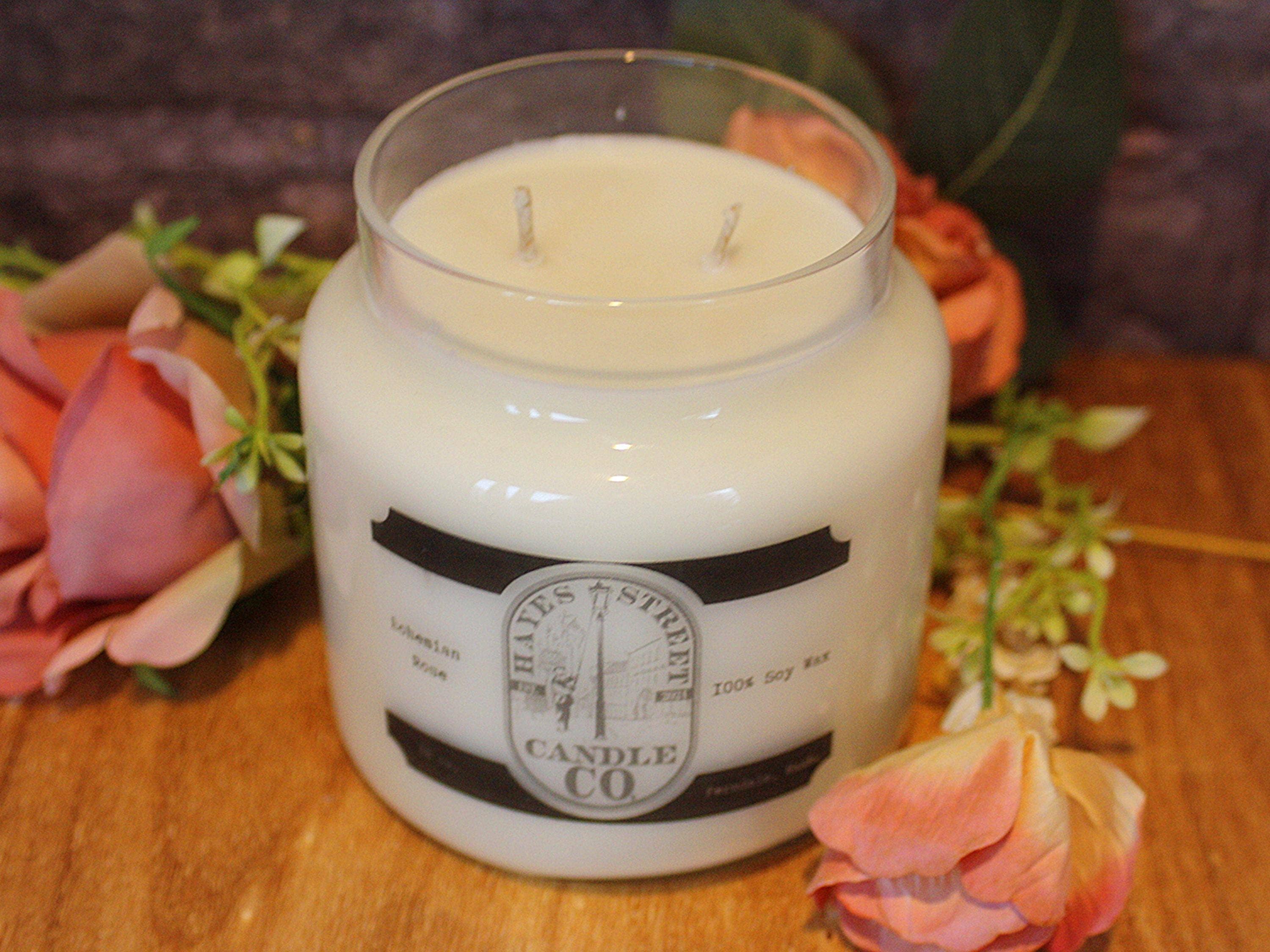 Hayes Street Candle Company - Wholesale Pot/gevulde kaars - Bohemian Rose Sojawas Dubbele Lont Kaars in Apothekerspot3