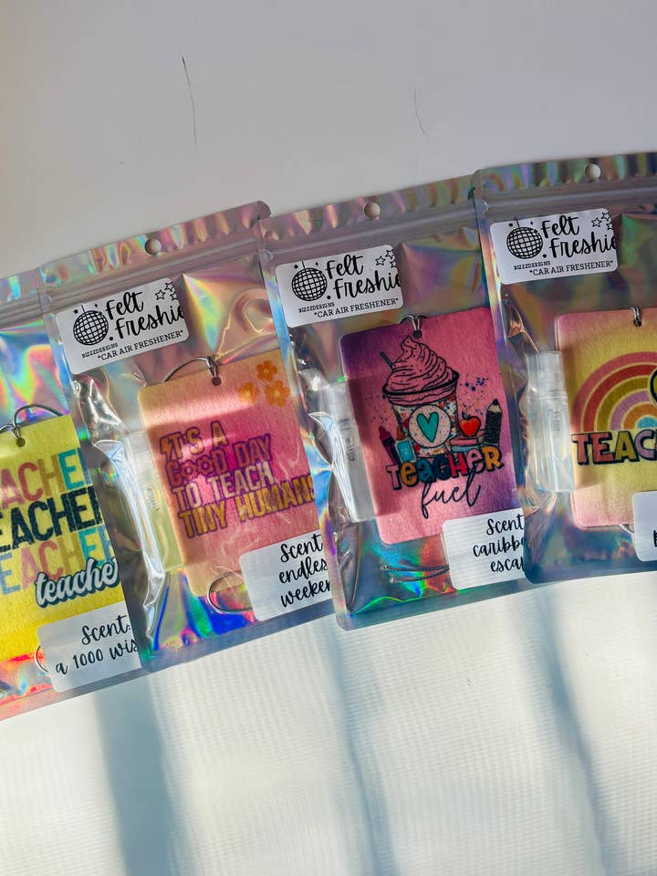 Teacher-Themed Felt Freshies | Back to School Air Freshener for wholesale by Bizzz Designs