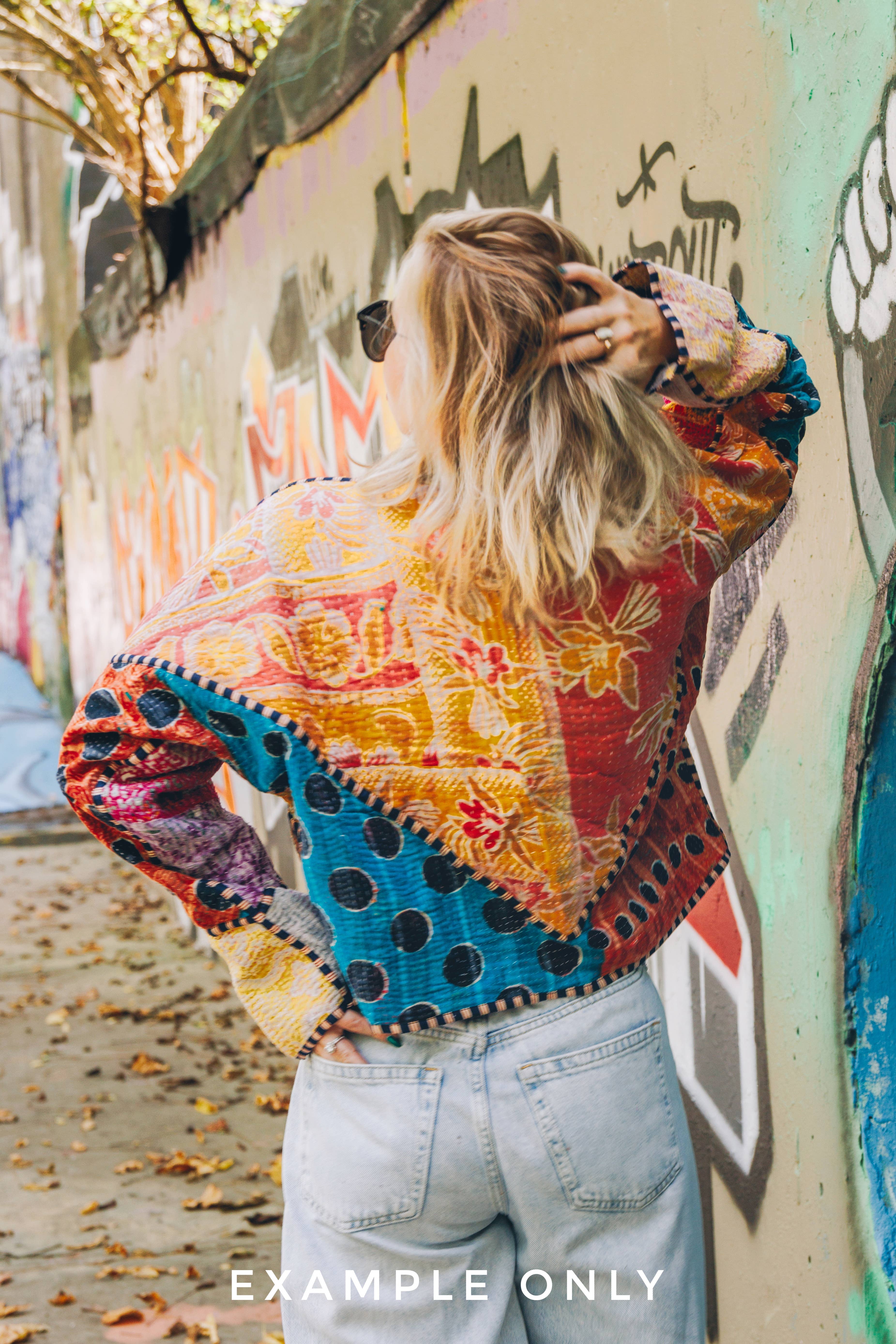 Folklore Couture - Wholesale Jacket - Women's - Kantha Quilted Jacket – Patchwork One-of-a-Kind Coat 11