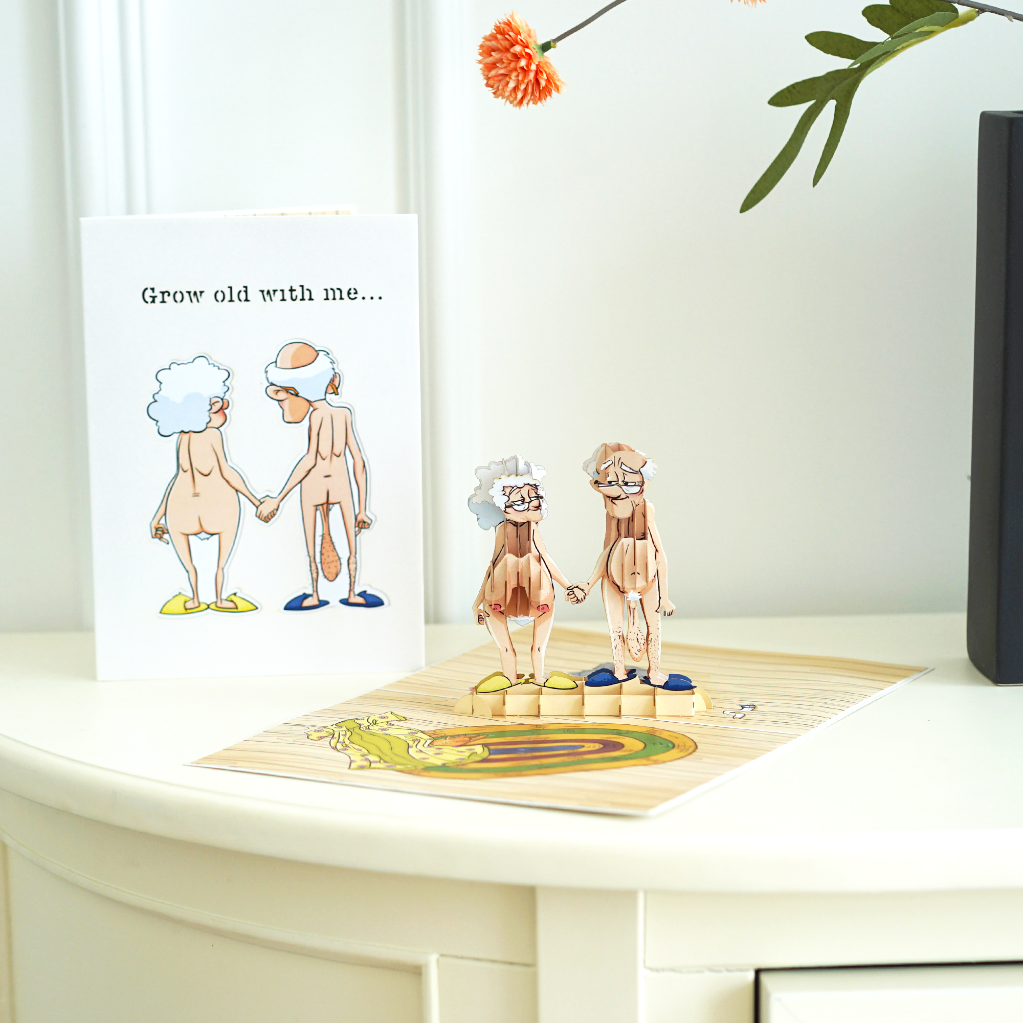 Card Foolery - Wholesale Anniversary Card - Grow Old Funny 3D Pop-Up Romantic Love Greeting Card2