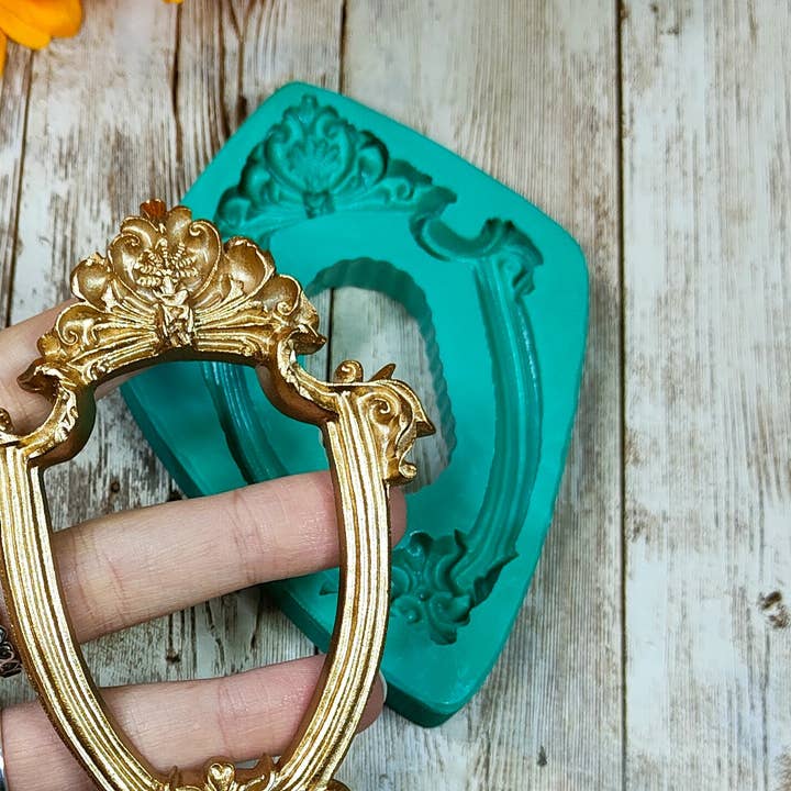 Retro Frame Mold 8x12cm in silicone for resin and plaster for wholesale by Serena Creazione di Serena Stampone