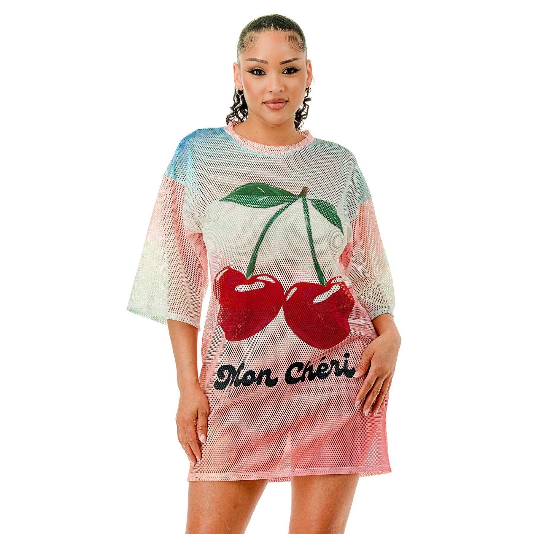 DORCAS – T-shirt – Mulher por atacado – T-shirt de Manga Curta em Rede com Corte Largo6