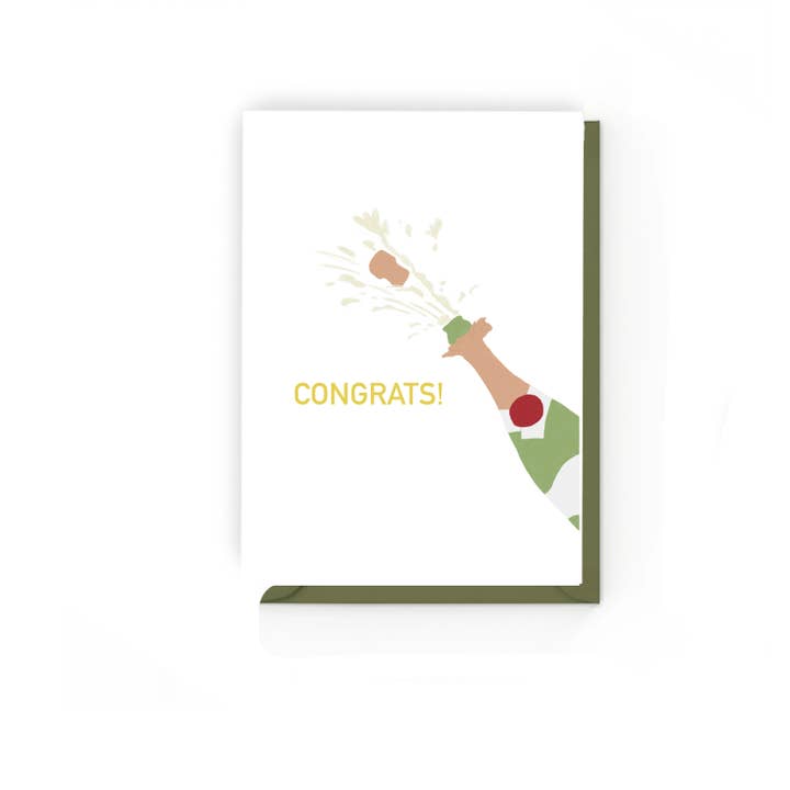 Bouteille Pop - Carte de Mariage Illustrée pour la vente par Olive and Clive