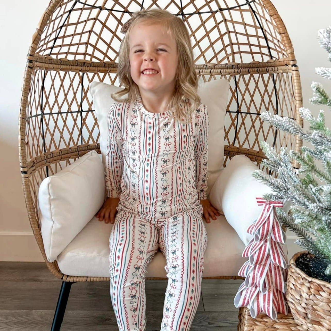 Little Joy Co. - Wholesale Sleepwear Set - Kids - Candy Cane Lane Bamboo Christmas Pajamas - 2pc Set0
