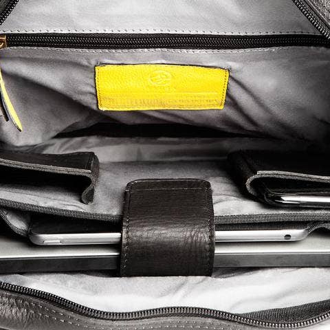 BALSA – Mala para portátil - Unissexo por atacado – Pasta preta e amarela Sencillo2