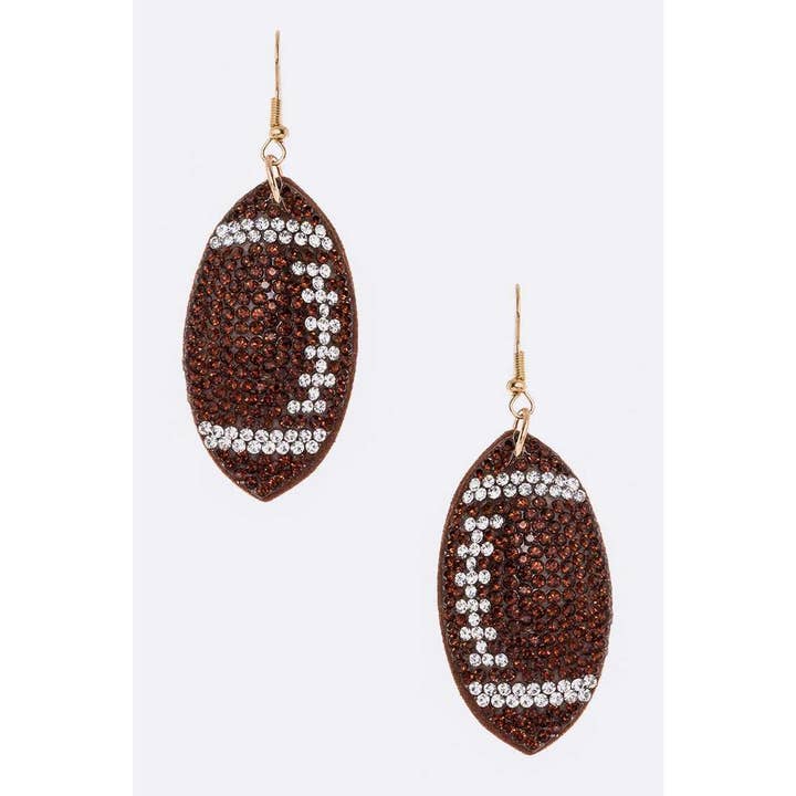 PENDIENTES DE COJÍN DE FÚTBOL CON DIAMANTES DE IMITACIÓN para venta al por mayor de Paperdoll