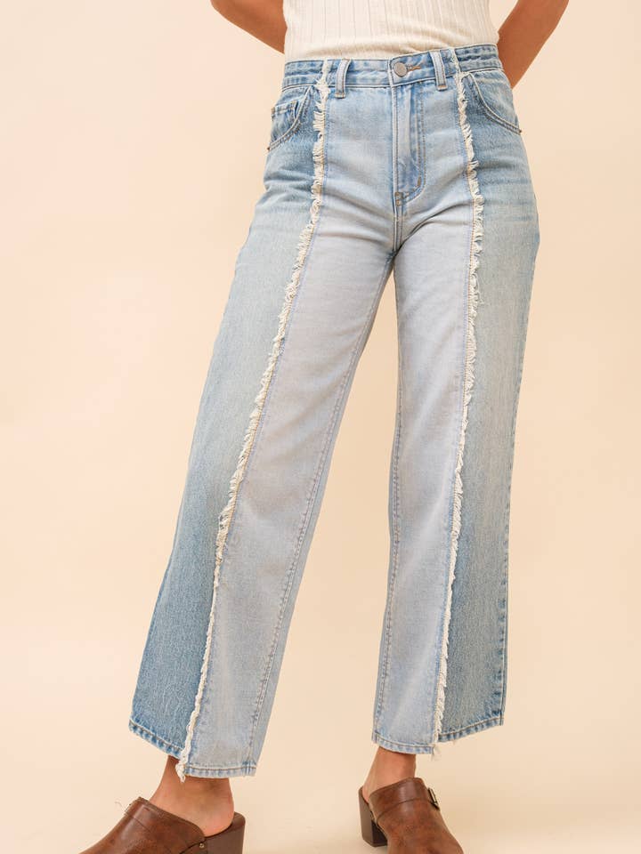 LAVAGGIO LEGGERO 63004P - Jeans corti larghi da papà in vendita all'ingrosso su Faire