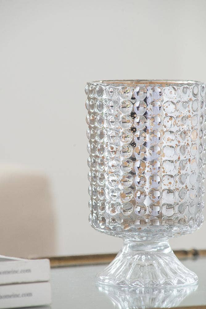 A&B Home Group Inc. – wholesale Candle holder – S/2 4.1x4.1x7" Glass Hurricane Clear/Rose Gold Mercury3