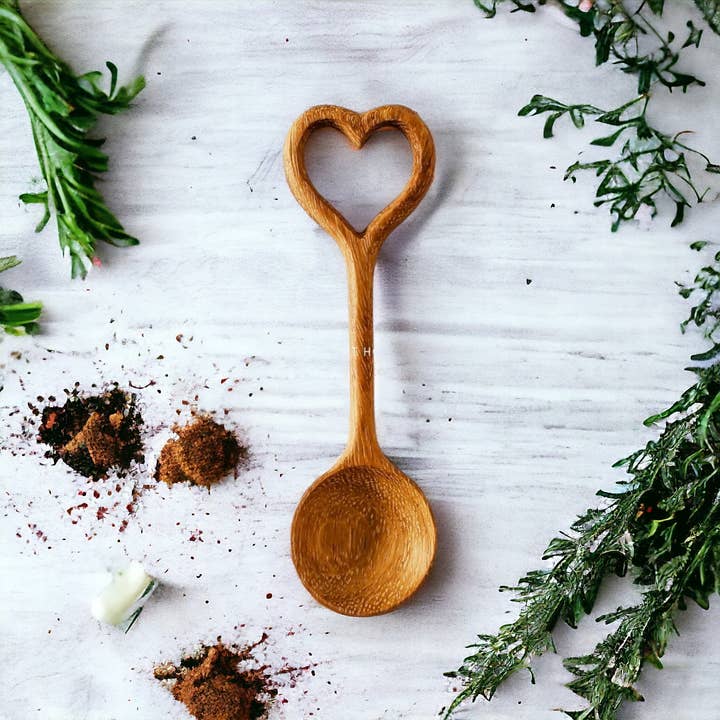 194 Craft House - Wholesale Kitchen Spoon - Hand Carved Wooden Heart Spoon - Home Decor and Gifts4