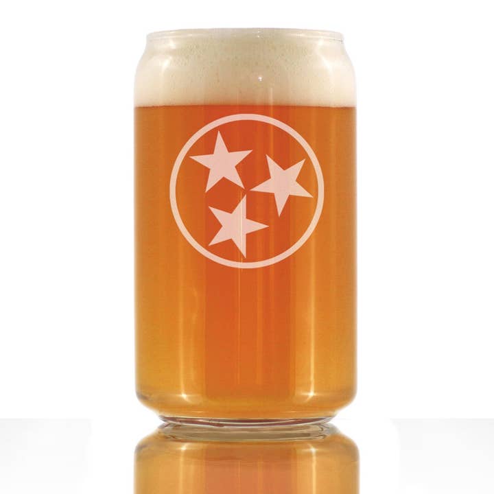 Flag of Tennessee Beer Can Pint Glass - Tennesseans Gifts for wholesale by bevvee
