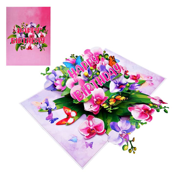 Wonder Paper Art – wholesale Everyday greeting card – Happy birthday Floral Pop Up Card