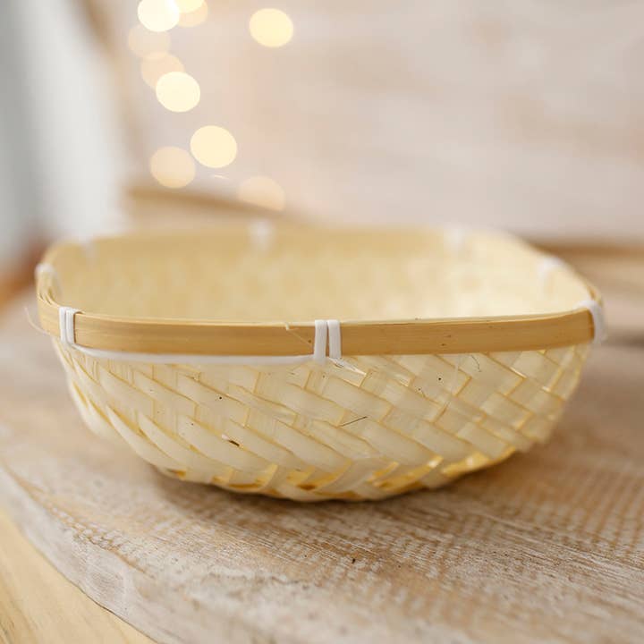 Ethike.eu - Wholesale Basket - Natural rounded corn basket, 6 pieces, 16x12x5.5cm