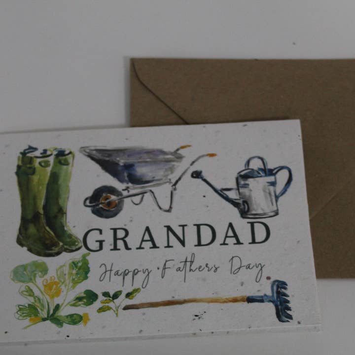 Lauren Young Illustration - Wholesale Father's Day Card - Grandad fathers day Plantable card / fathers day card3