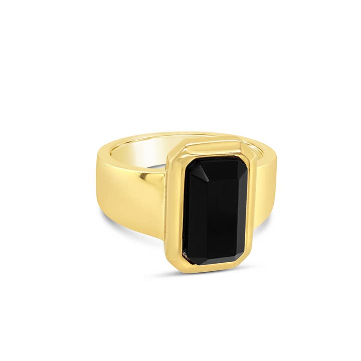 Mi Tesoro - Black Onyx Ring Gold for wholesale by Mi Tesoro Jewelry, by Dune Jewelry & Co.