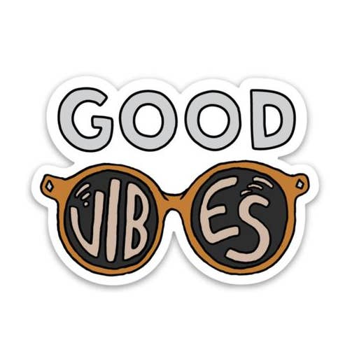 Good Vibes Sunglasses Sticker for wholesale by Big Moods
