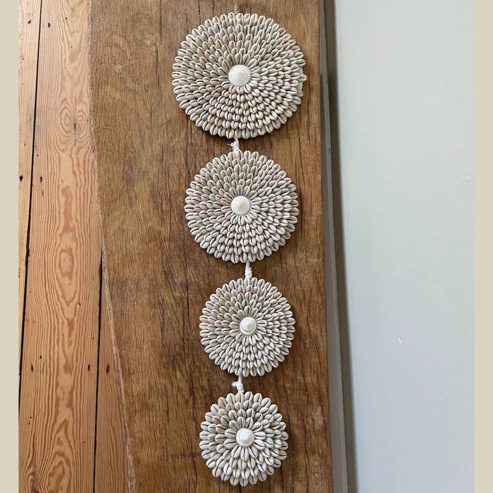 Cowrie Shell Garland Wall Art | Boho Home Natural Wall Decor for wholesale by Jak Jak Home