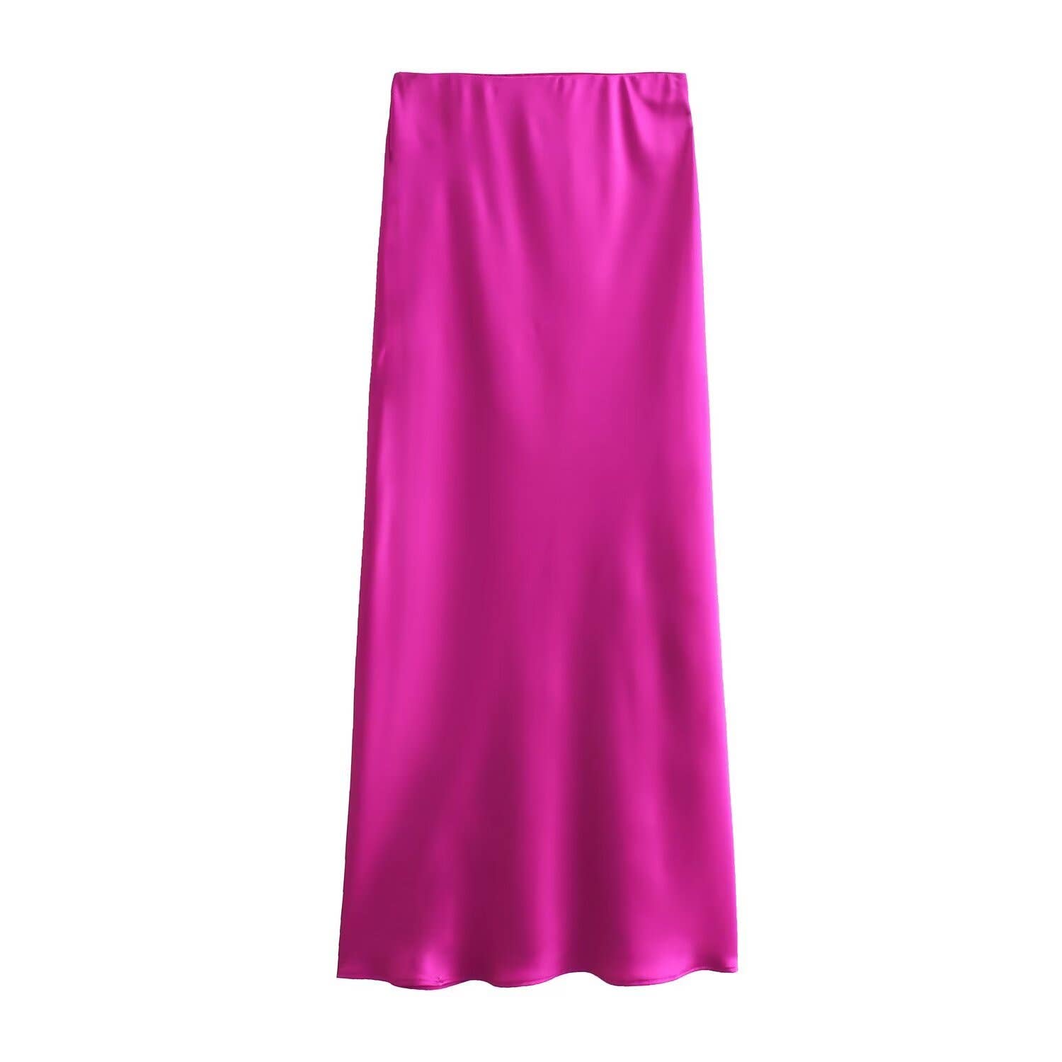 HIDDENBRAND - Wholesale Skirt - Women's - Office satin midi skirt 27 colors15