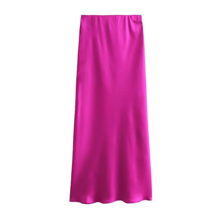 HIDDENBRAND - Wholesale Skirt - Women's - Office satin midi skirt 27 colors15