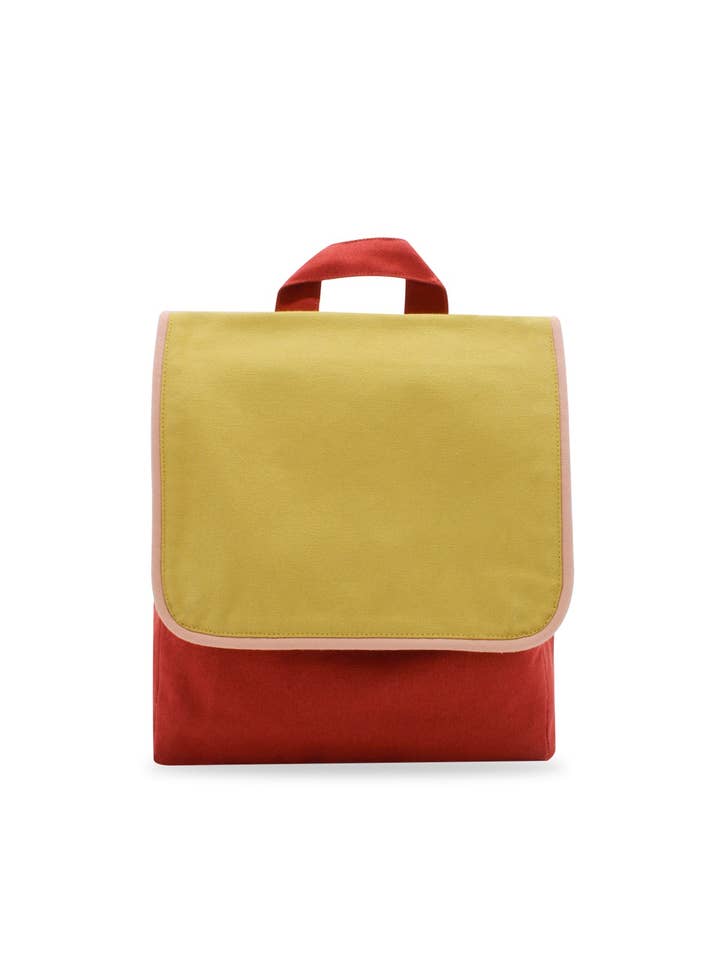 Child's backpack rectangle mustard/brick for wholesale by Family Impact Stories