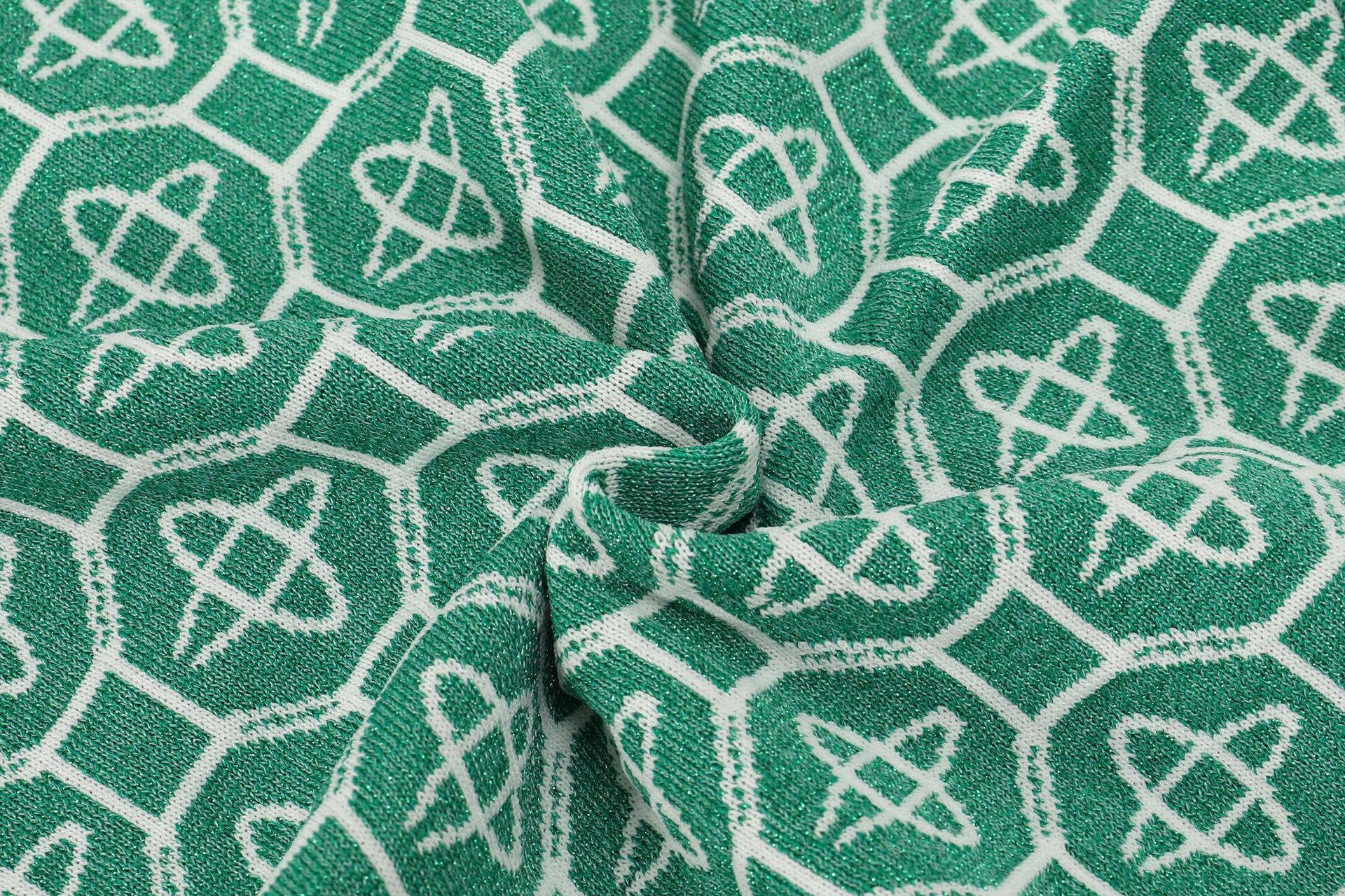 Verde Abito in Maglia 19Y con Bottoni di Perla e Finto Colletto Polo a V in vendita all'ingrosso su Faire13