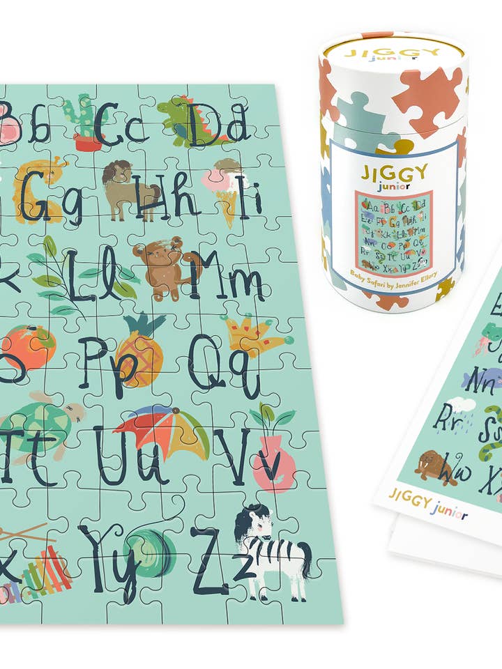 JIGGY Junior 100pc: Baby Safari by Jennifer Ellory for wholesale by JIGGY Puzzles