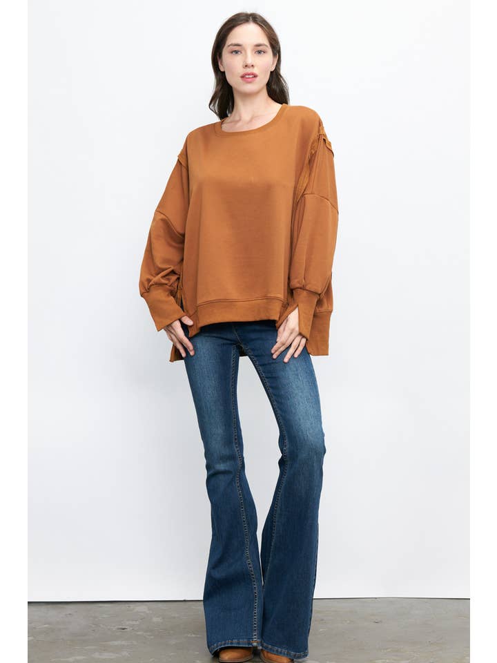 Newbury Kustom - Wholesale Sweatshirt - Women's - 50965 - BOXY FIT SEAM DETAIL SWEATSHIRTS49