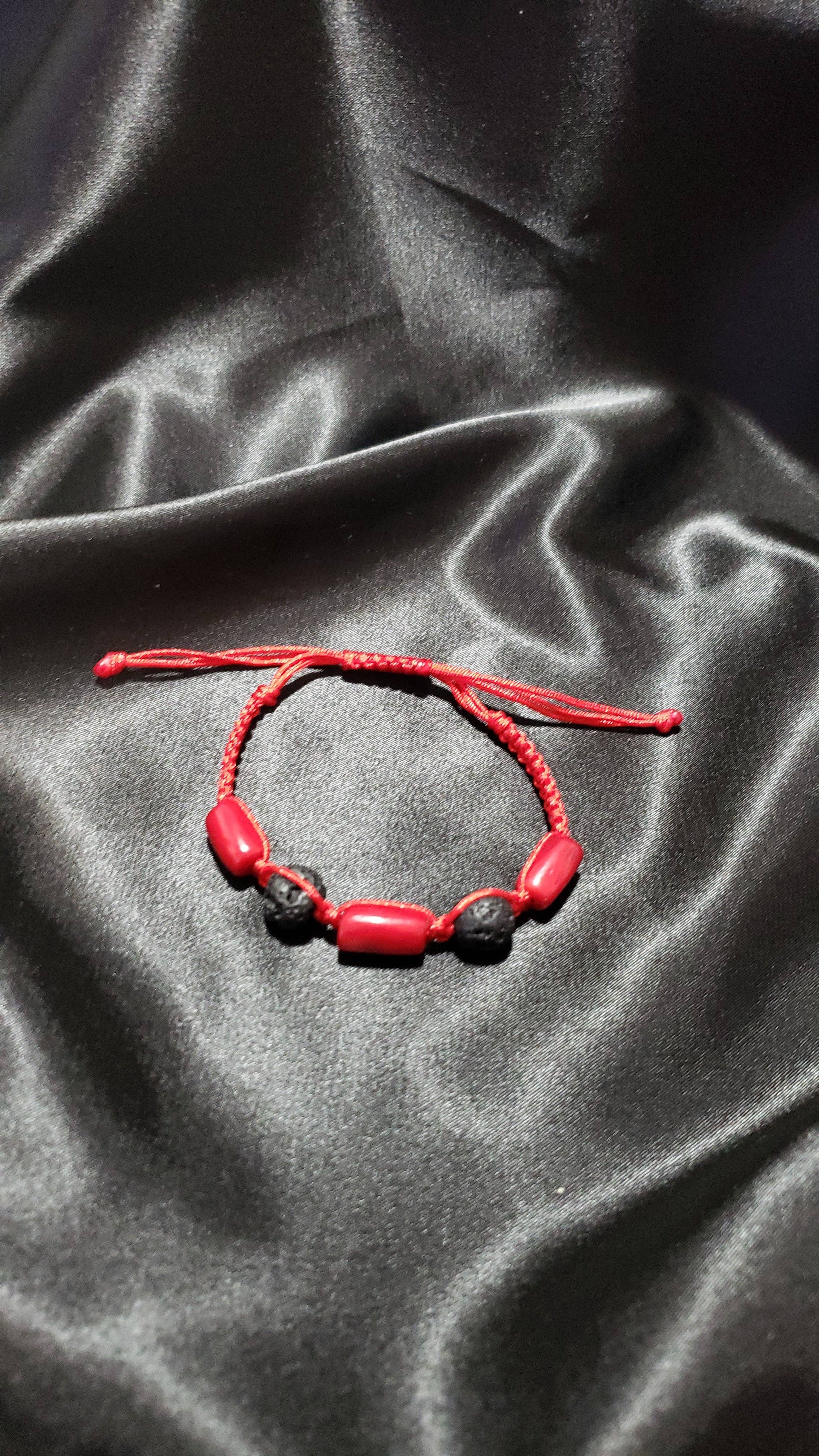 The Bijoux Collective – wholesale Beaded bracelet – Corals & Lava Stone Bracelet - B40