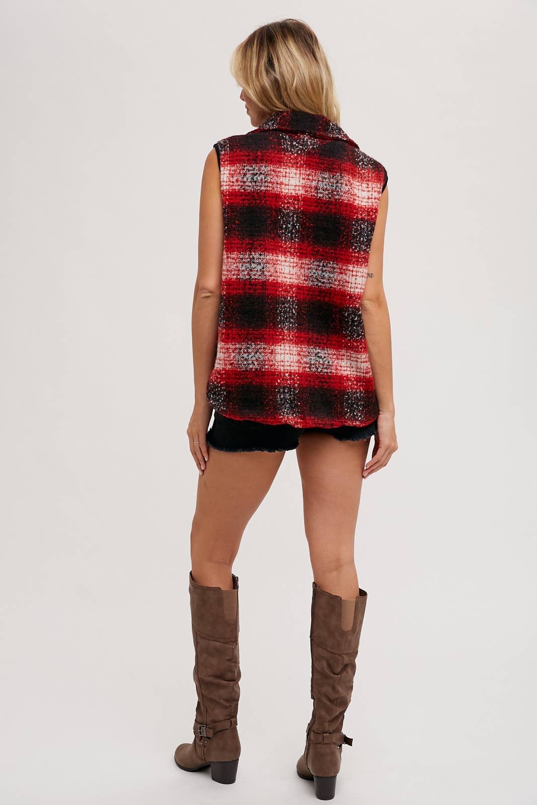 Bluivy – wholesale Outerwear Vest - Women’s – FLANNER PLAID VEST25