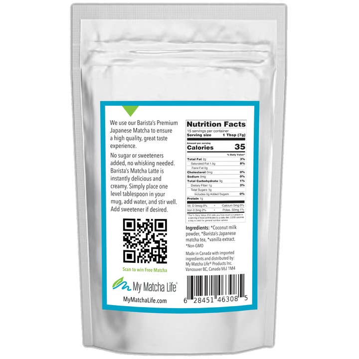 My Matcha Life Products Inc. - Wholesale Health/Detox Tea - Barista's Premium Matcha Latte - Vanilla1