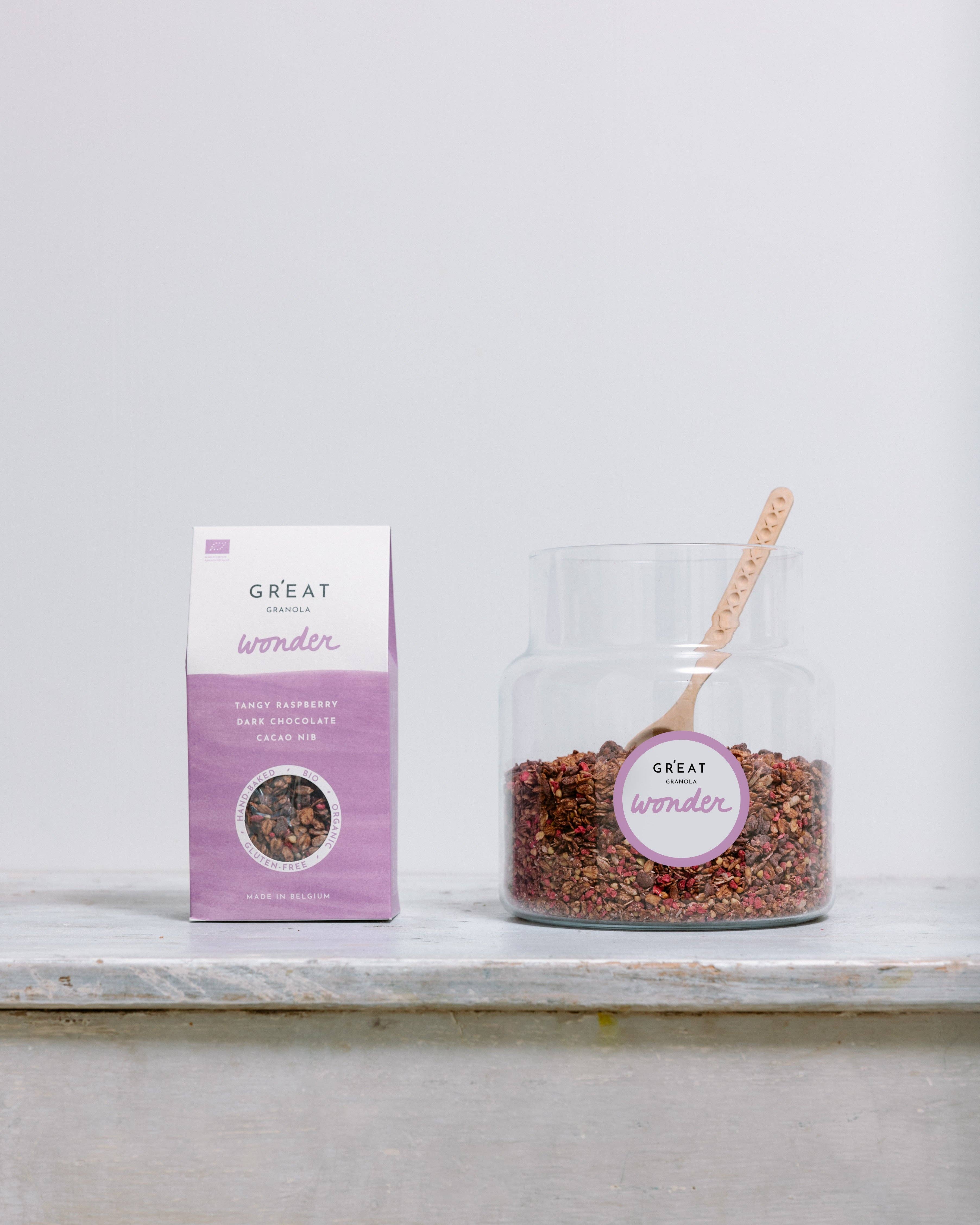 GR'EAT Granola – wholesale Granola – WONDER 300g - Raspberry • Dark Chocolate • Cacao Nibs7