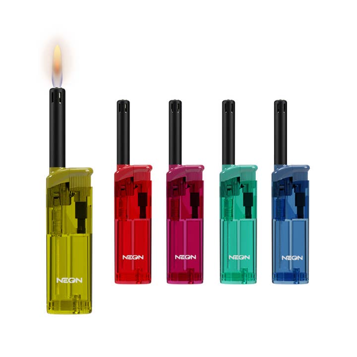 MK Lighter Company - Vendita all'ingrosso Accendini - Accendini a Fiamma Regolare Ricaricabili Neon 6BL1