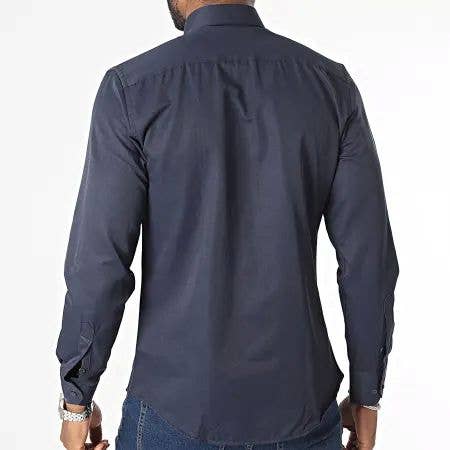 MACKTEN – wholesale Skjortor – Herr – Marinblå slim herrskjorta3