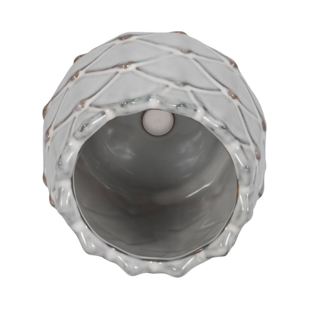 Sagebrook Home - Wholesale Plant Pot - Ceramic Rounded Silhouette Artichoke Planter - White, 5 in.8