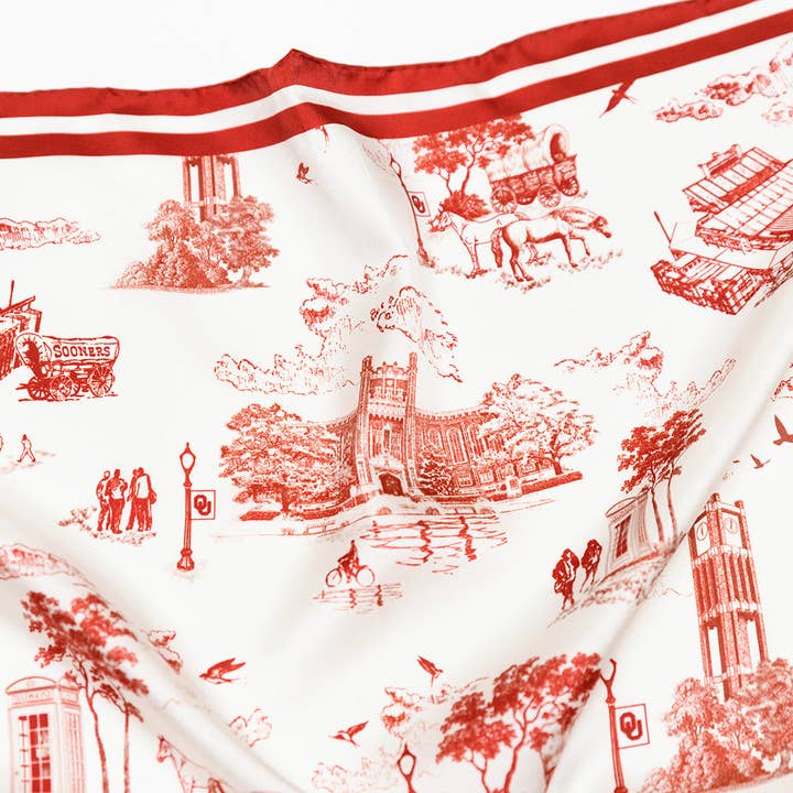 OU Toile Scarf for wholesale by William and Lauren