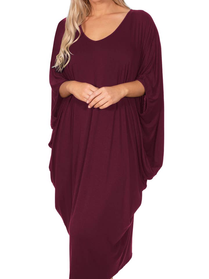 Bambu V-ringad draperad klänning för wholesale av B Free AUSTRALIA