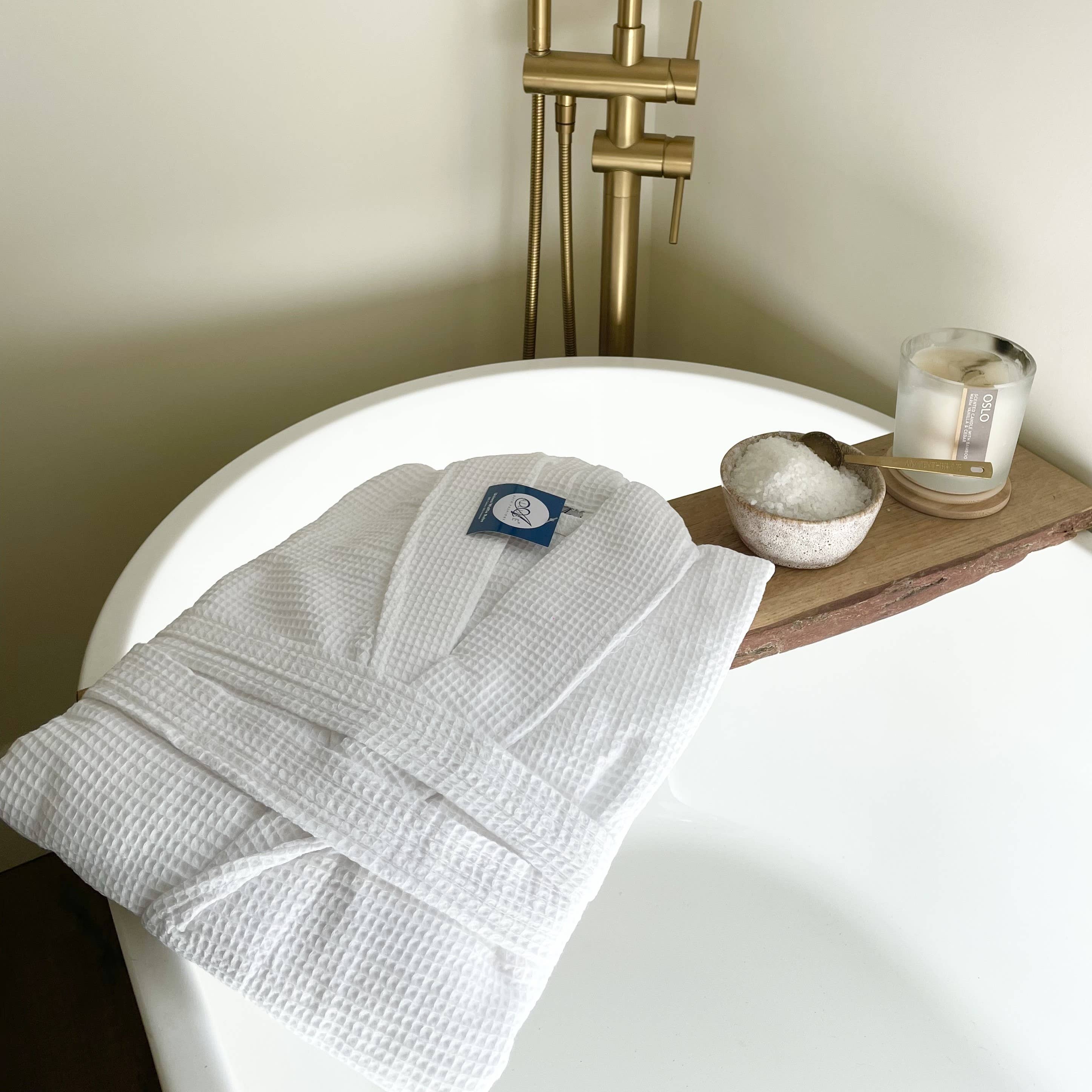 Allure Bath Fashions - Wholesale Robe - Unisex - Unisex Lightweight Waffle Bathrobe, Spa Dressing Gown Kimono6