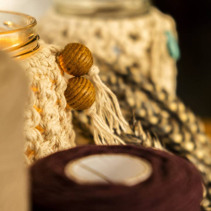 Gypsy Moon Arts - Wholesale Candle Holder - Macrame Vase, Jar Cover, Macrame Candle Holder.4