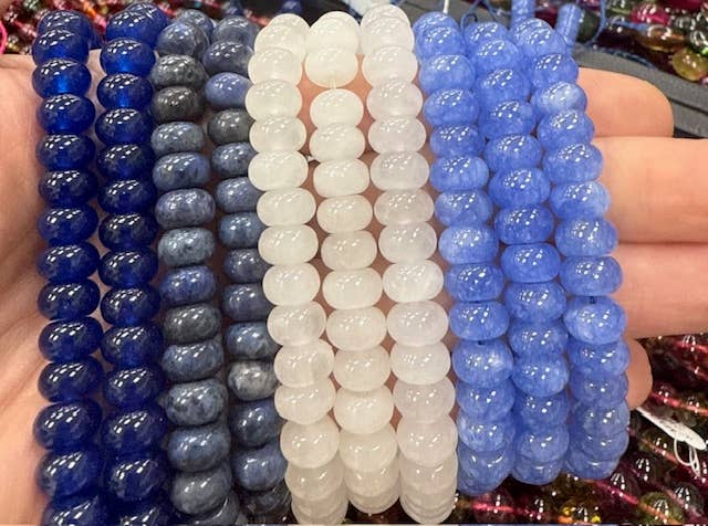 Sonya Renee Jewelry - Wholesale Beaded/Pearl Necklace - Lilly Gemstone Bead Necklace multi-color 8mm opals jade 119