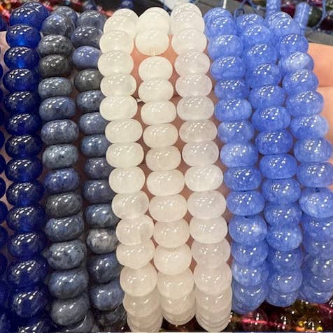 Sonya Renee Jewelry - Wholesale Beaded/Pearl Necklace - Lilly Gemstone Bead Necklace multi-color 8mm opals jade 119