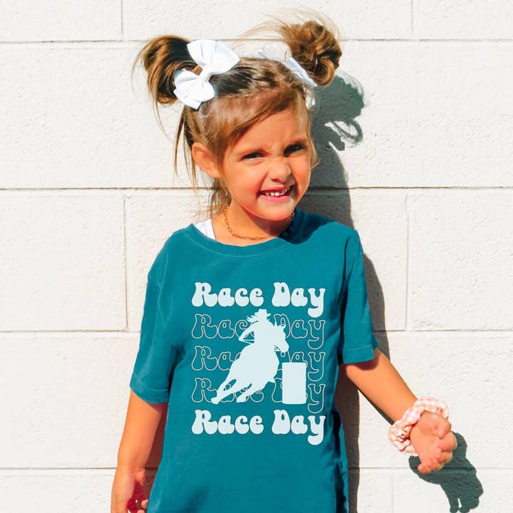 Youth Girls Barrel Racing Race Day Oversize T-Shirt for wholesale by Sweet party Place