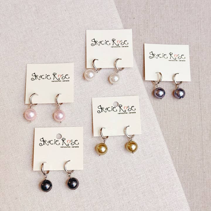 Gracie Rose Designs - Wholesale Hoop Earrings - Czech Glass Round Pearl Hoop Earrings4