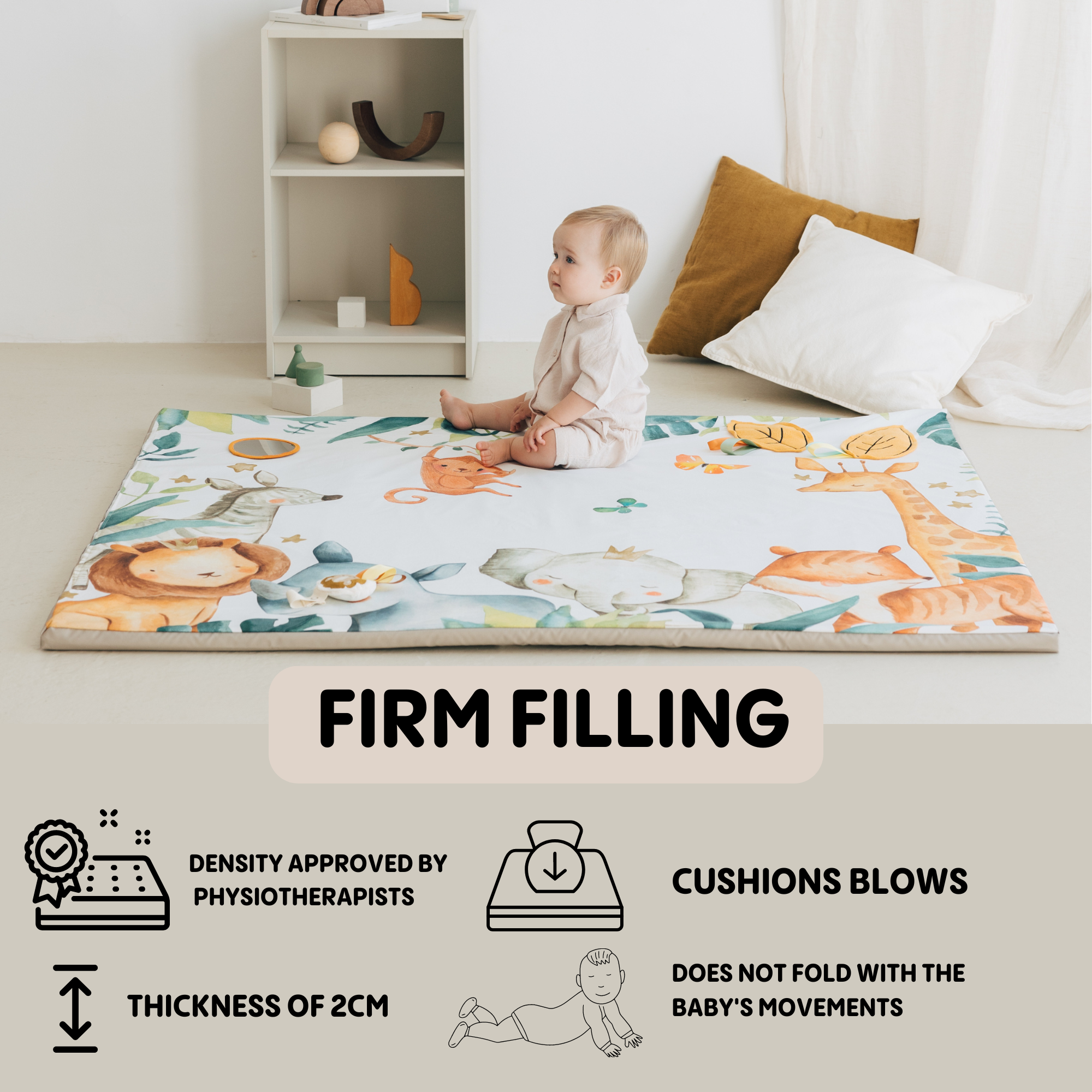 MIMAAR BARCELONA SL - Vente Tapis de jeu – enfant et bébé - Tapis Sensoriel Enroulable - Grand Modèle Motif Safari7