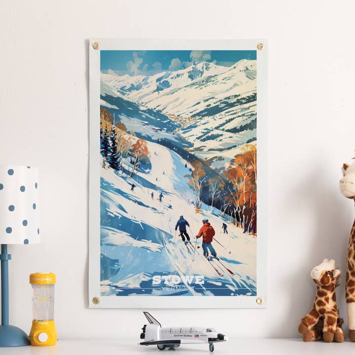 Custom Ski Hill Felt Banner for wholesale by Benoit's Design Co.