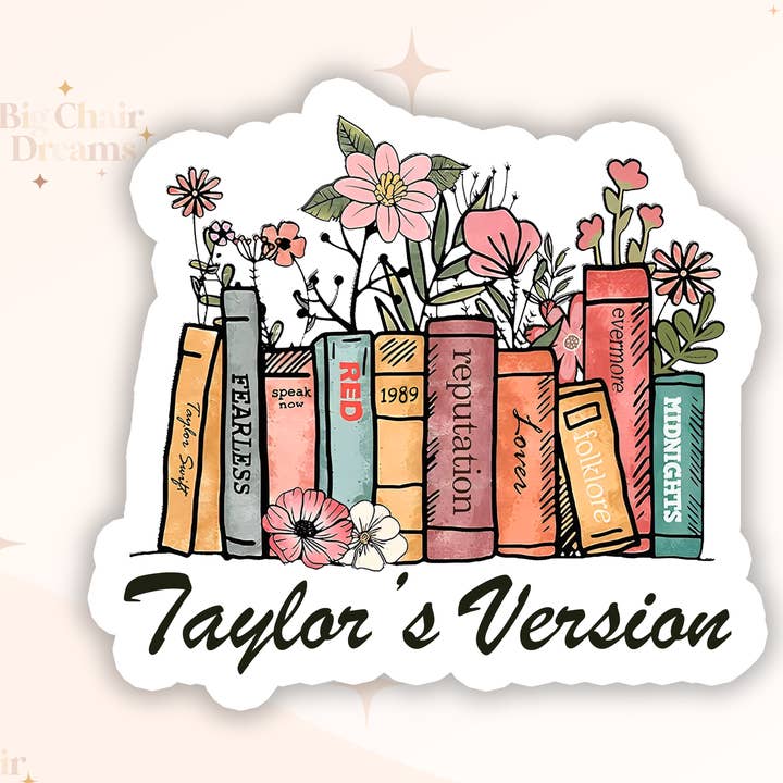 Album Flower Book Sticker - Taylor Swift Inspired for wholesale by Big Chair Dreams