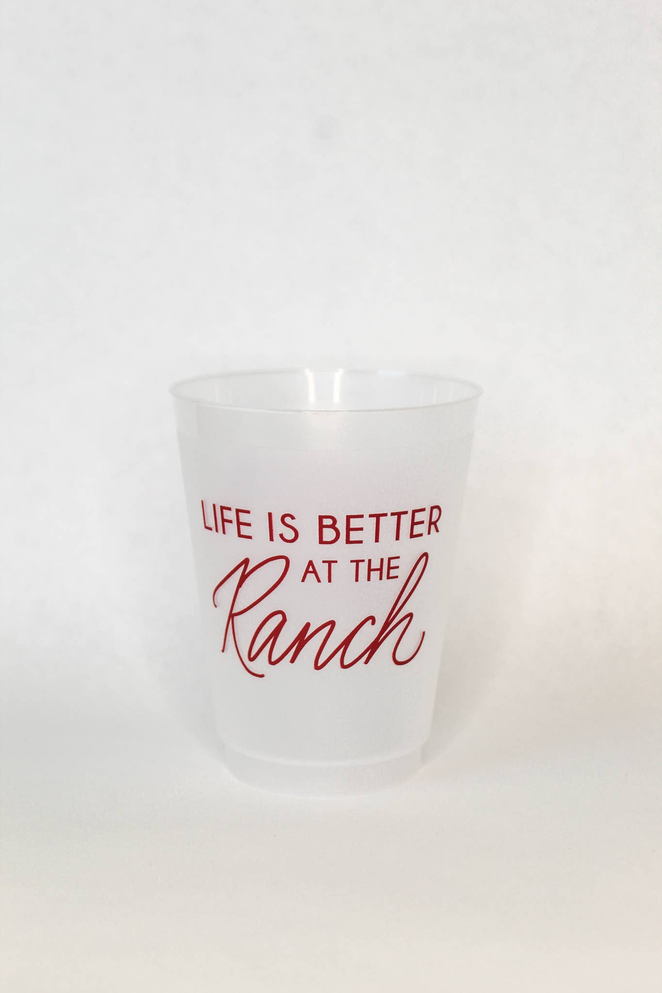 Birdie Mae Designs - Wholesale Disposable Cup - Life is Better At The Ranch | Frosted Acrylic 16oz Set of 81